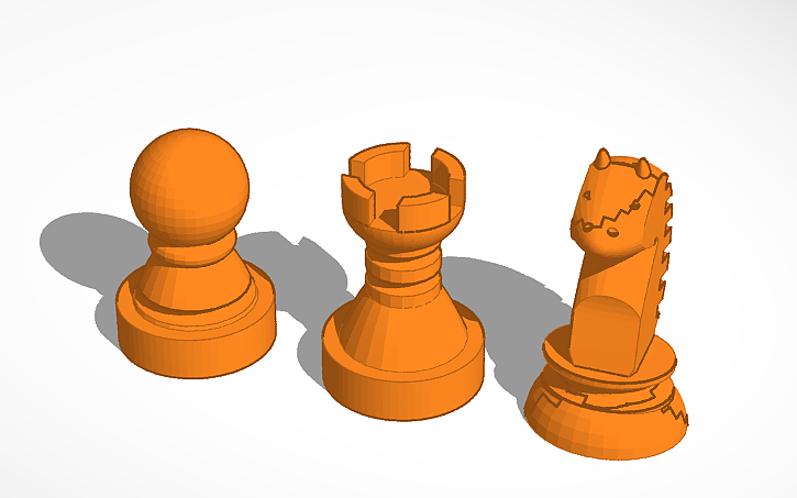 3D design Chess figures - Tinkercad