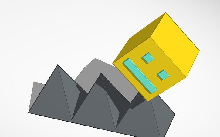 3D design Geometry Dash Tripple Spike - Tinkercad
