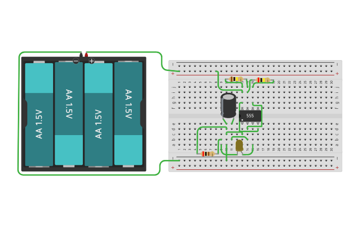 Circuit design LED blinker - Tinkercad
