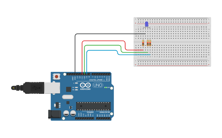 Circuit design RGB LED with Arduino - Tinkercad