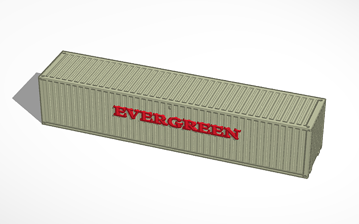 3D design 40 Ft Evergreen container - Tinkercad