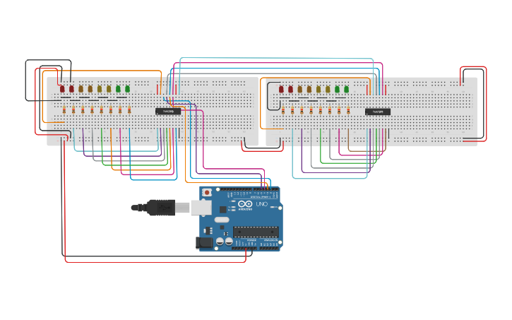 Circuit design LED Transaction Animation - Tinkercad