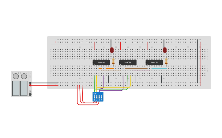 Circuit design FULL ADDER - Tinkercad