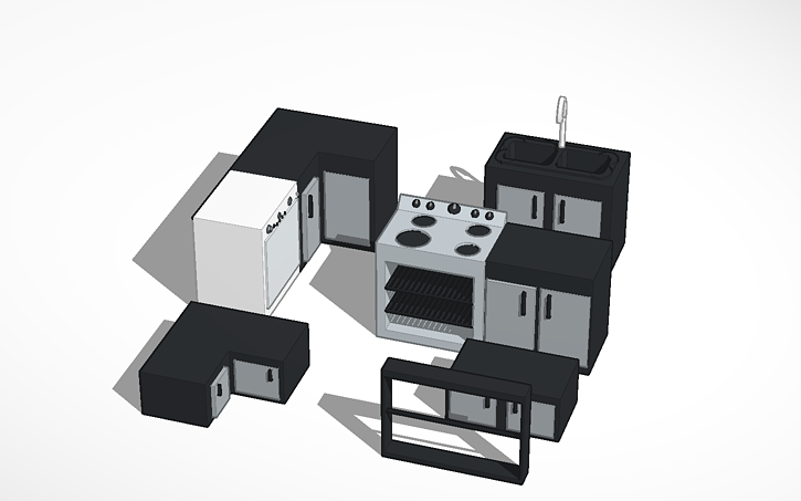 3D design full Kitchen - Tinkercad