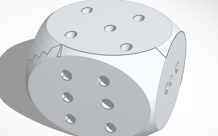 3D design dice - Tinkercad