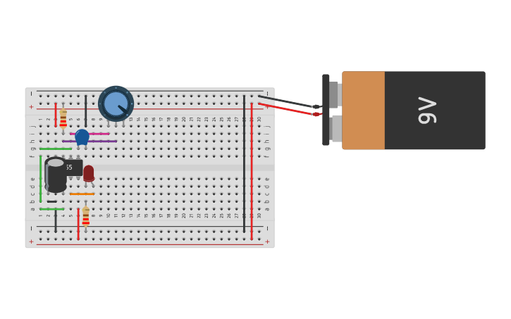 Circuit design timer 555 - Tinkercad