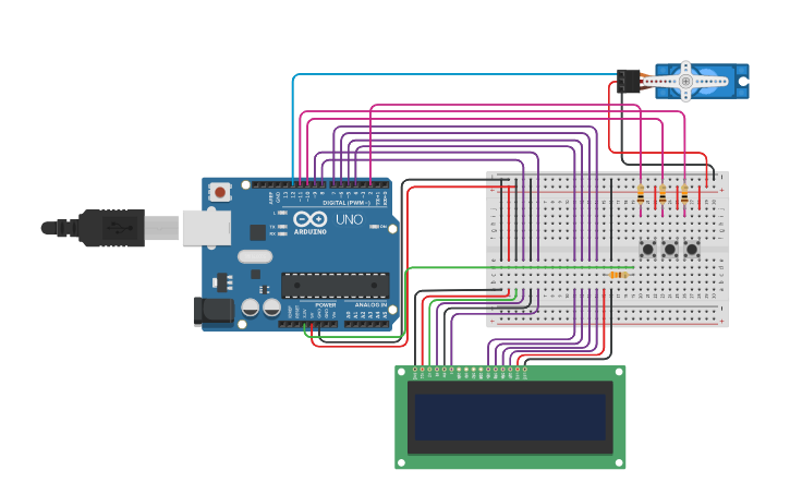 Circuit design Pet Feeder - Tinkercad