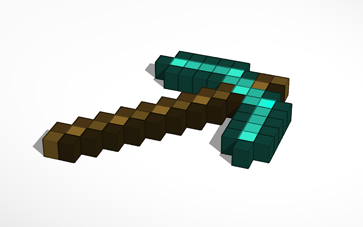 3D design Minecraft: Diamond Pickaxe - Tinkercad