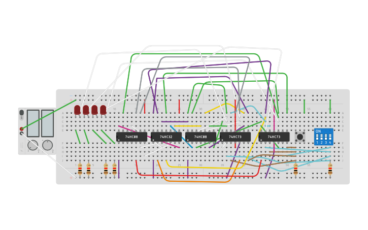 Complex Breadboard Circuit design Breadboard - Tinkercad