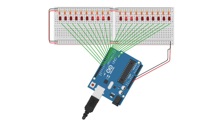 Circuit design Knight Rider 2008 - Tinkercad