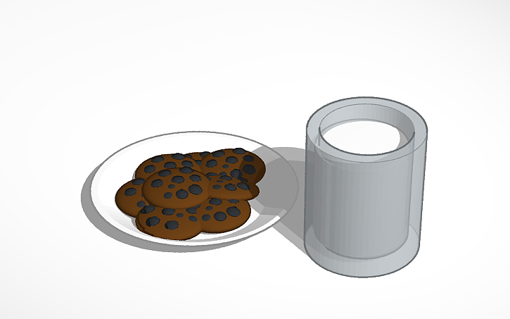 3D design Cookies And Milk - Tinkercad