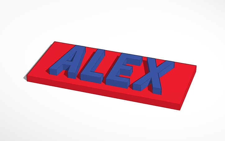 3D design alex name badge - Tinkercad