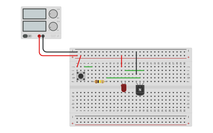 Circuit design Transistor - Tinkercad