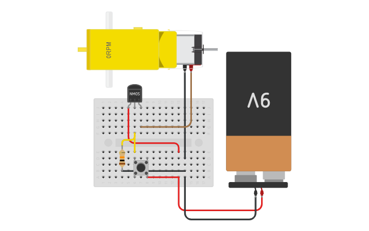 Circuit design Simple Dc Motor - Tinkercad