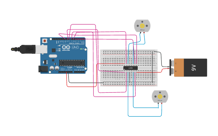 Circuit design Motor Driver - Tinkercad