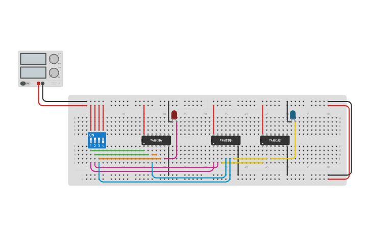Circuit design Full Adder - Tinkercad