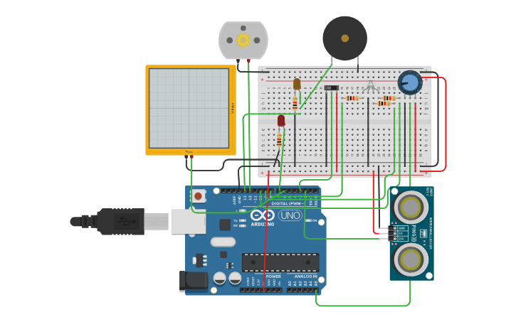 Circuit design integrated project of embedded C - Tinkercad