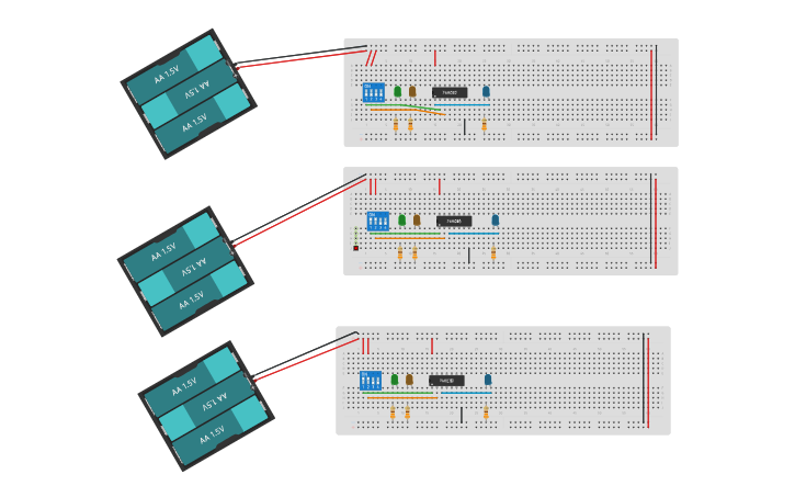 Circuit design CIrcuito NOR, XOR, OR - Tinkercad
