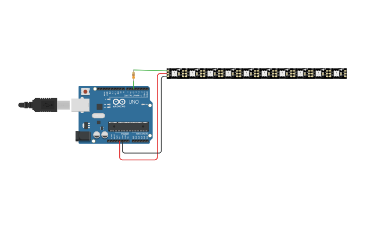 Circuit design WS2812B Police Strobo - Tinkercad