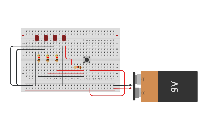 Circuit design Push Button - Tinkercad