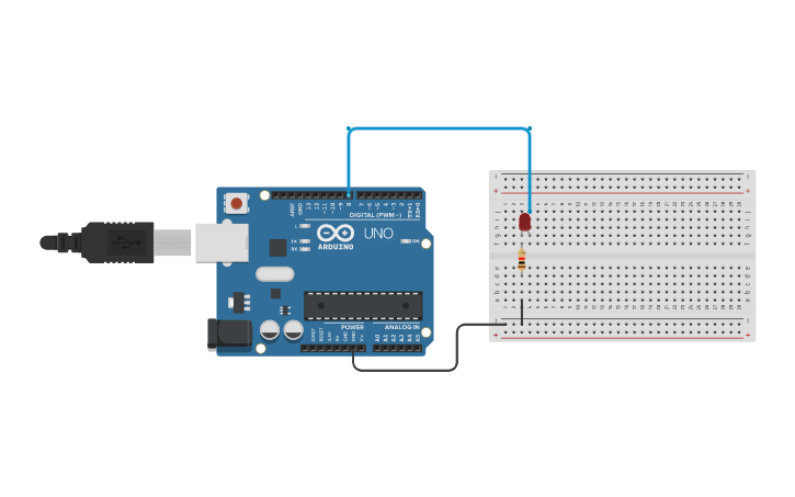 Circuit design Arduino - Hello World - Tinkercad
