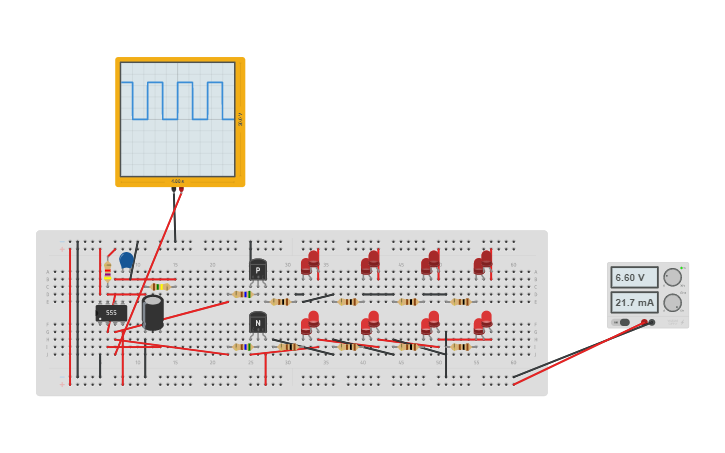 Circuit design 555 Timer LED - Tinkercad