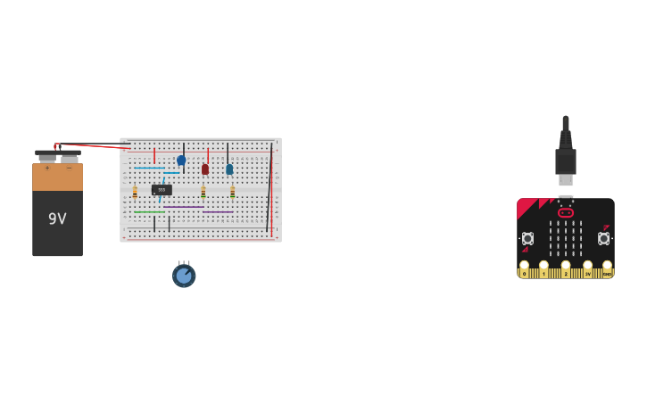 Circuit design Police Lights - Tinkercad