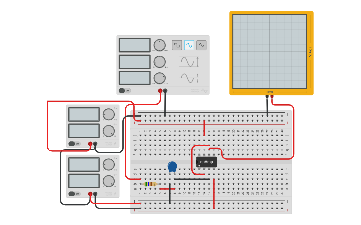 Circuit design Active Low Pass Filter - Tinkercad