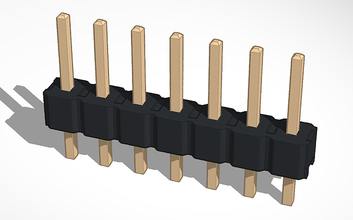 3D design Copy of Header Pin 2.54mm - Tinkercad