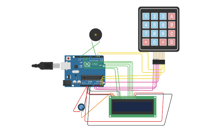 Keypad Project Design Circuit design KEYPAD_Project - Tinkercad