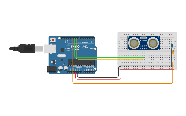Circuit design 1.-Con sensor encender LED - Tinkercad