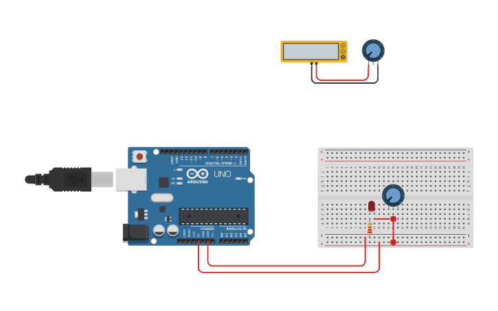 Circuit design variable resistor - Tinkercad