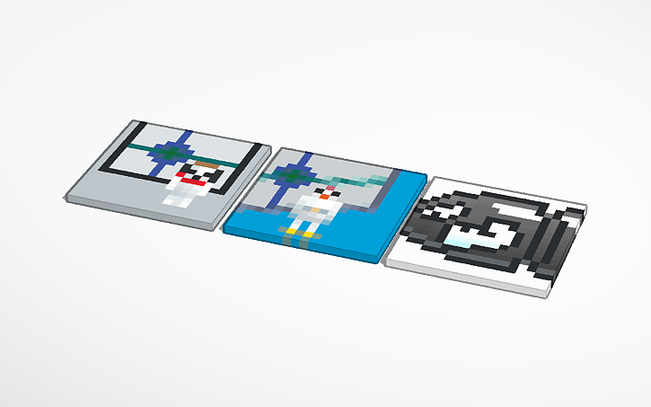 3D design Pixelated profiles #67 #67.5 #68 - Tinkercad