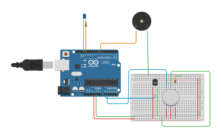 Circuit design Fire Alarm System Project interfacing with Arduino ...