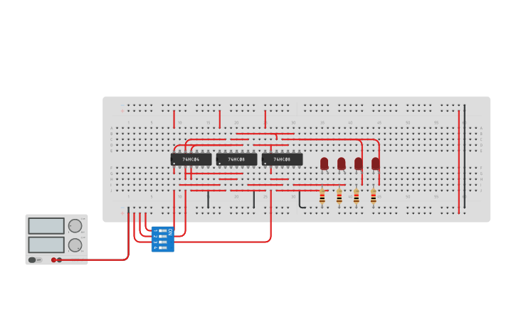 Circuit design 106119001 - 1x4 DEMUX - Tinkercad