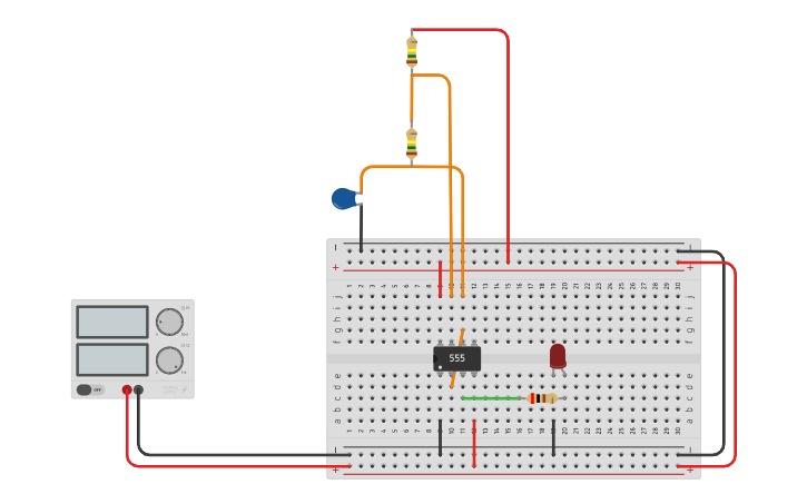 Circuit design 555 timer - Tinkercad