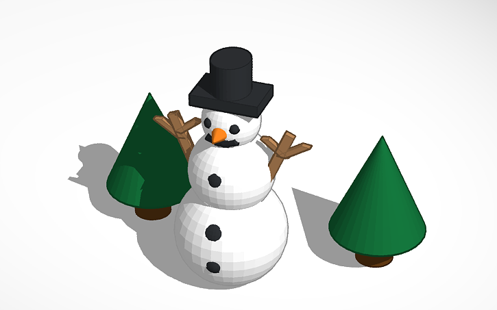 3D design Snow Man - Tinkercad