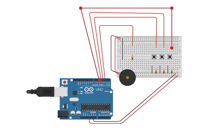 Circuit design Buzzer - Tinkercad