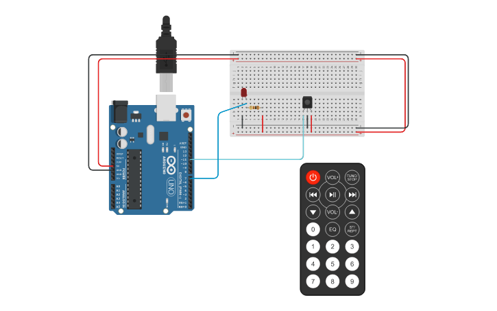 Circuit design IR-Remote Sensor Simple - Tinkercad
