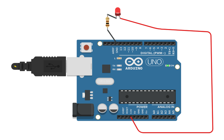 Circuit design LED without resistor - Tinkercad