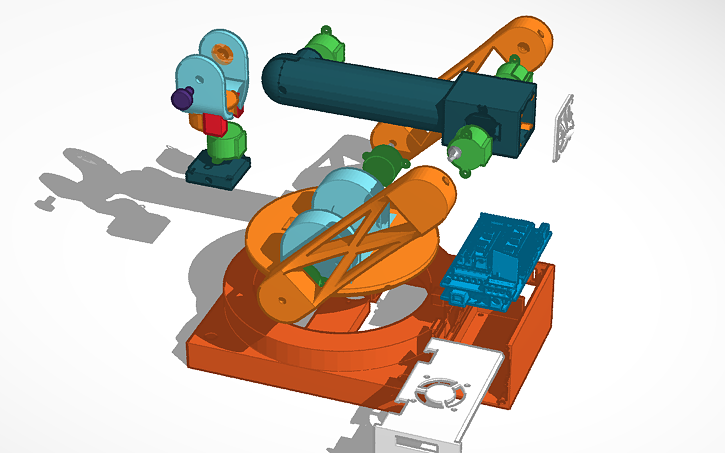 Designed Robot Exploded View 3D design Industrial Style 5DOF Robot Arm (Exploded View) - Tinkercad