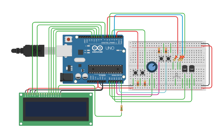 Circuit design Copy of Arduino lab - Tinkercad