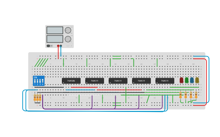 Circuit design 1:4 Demux - Tinkercad