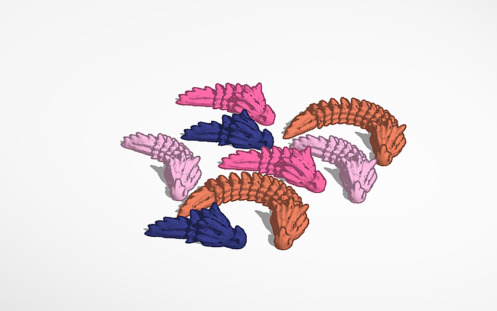 3D design cute dragons - Tinkercad