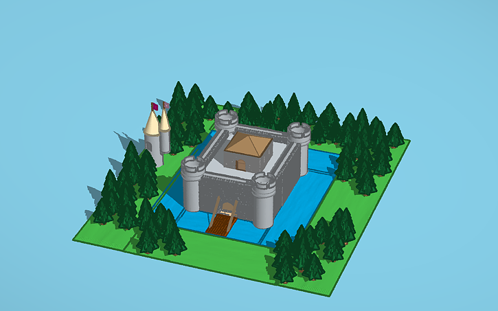 3D design Medieval castle - Tinkercad