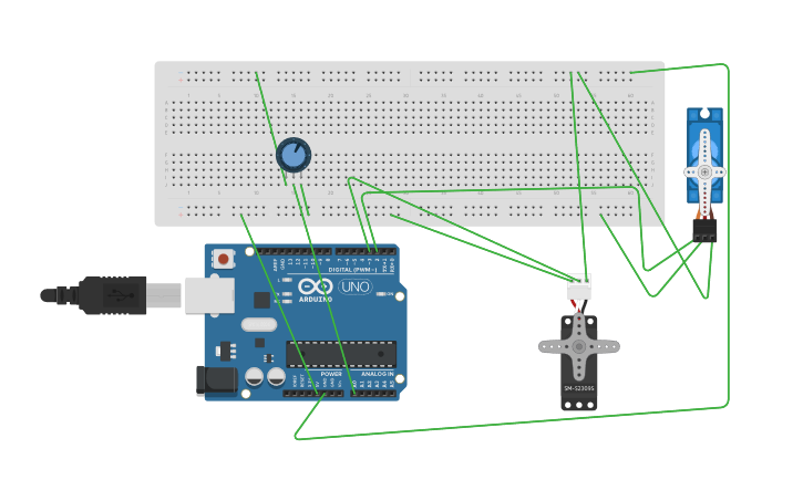 Circuit design Servo Motor Control - Tinkercad