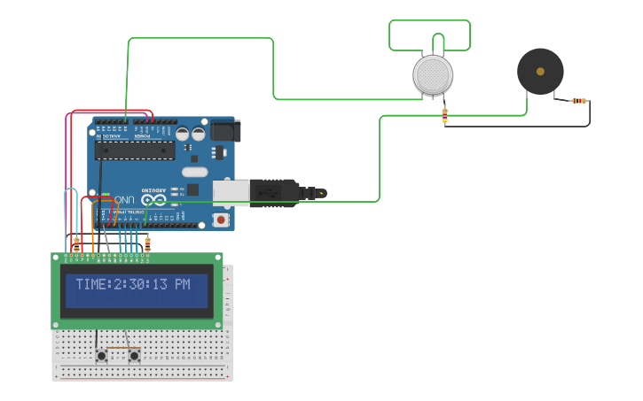 Circuit design Digital Clock using Arduino - Tinkercad