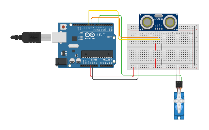 Trash Pin Arduino Circuit design Arduino Based Trash Bin - Tinkercad