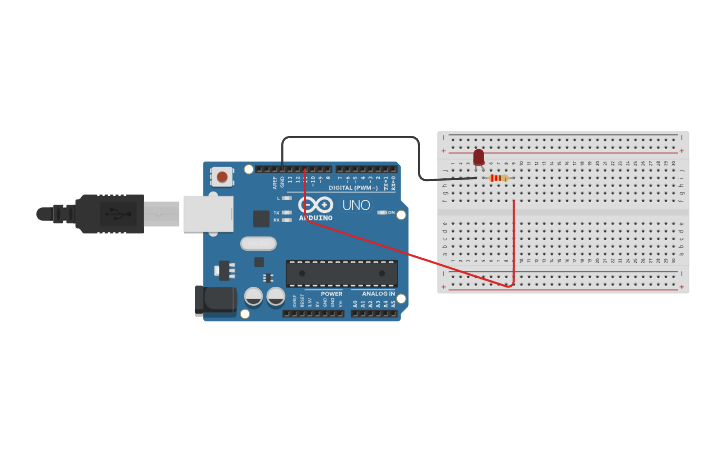 Circuit design LED Simple - Tinkercad