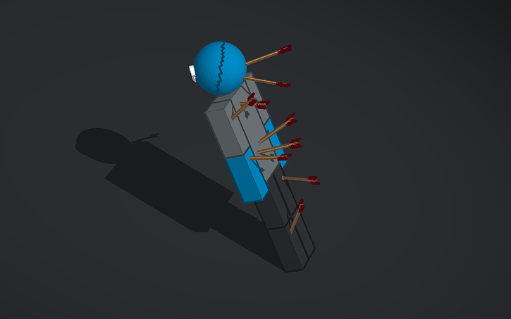 3D design Tabs ragdoll covered in arrows - Tinkercad